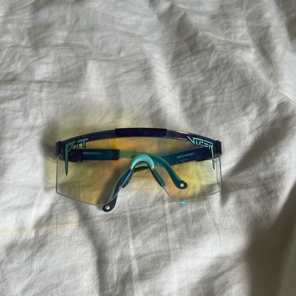 Pit Viper Sports Sunglasses with Blue and Yellow Lens